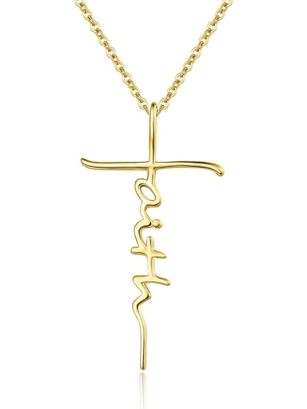 925 Sterling Silver Faith Cross Necklace with Birthstone Initial - Perfect Gift